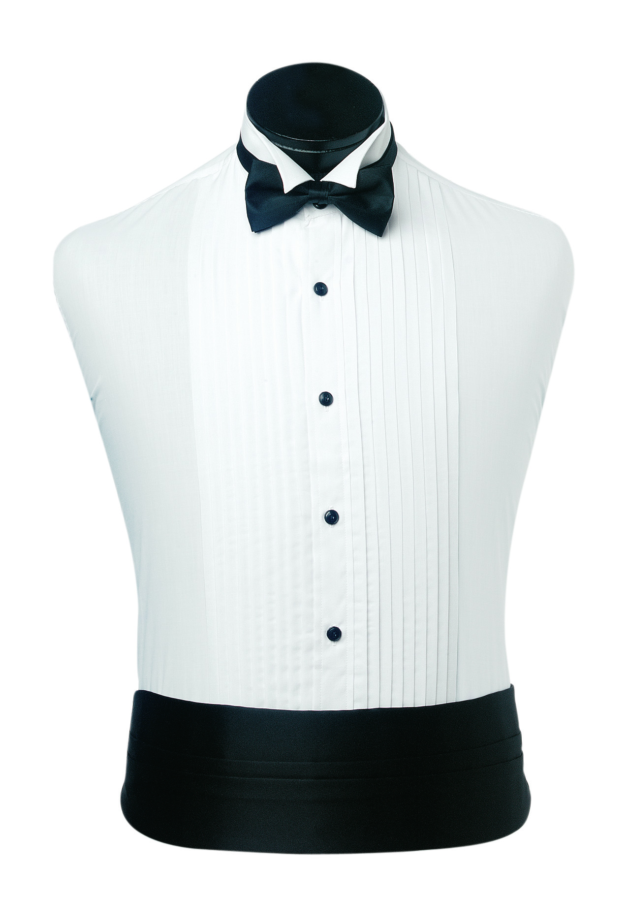 This Formal Shirt Features Wing Pleated Front & Black Buttons