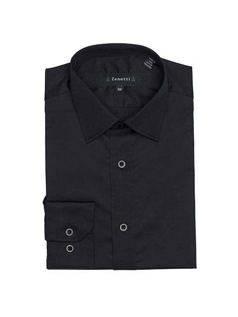 ZSH033 Zenetti Tailored Fit Dress Shirt Available In Black, Ivory and White