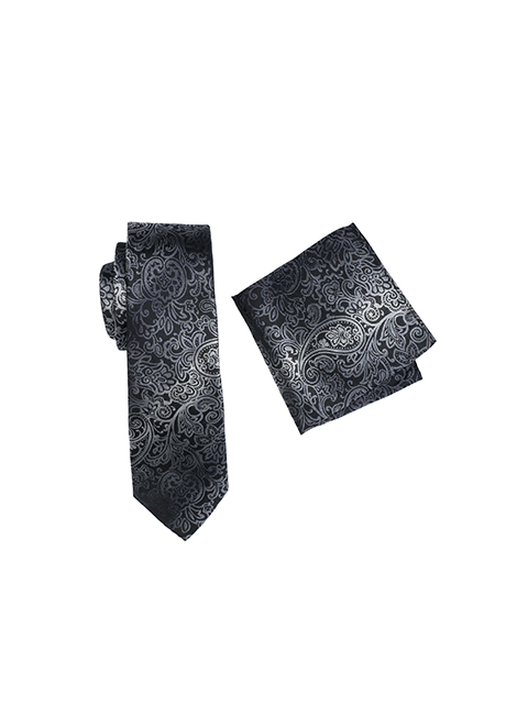 Zenetti silk tie and hank box set Black