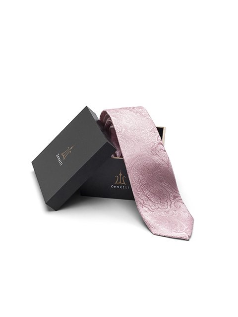 Zenetti silk tie and hank box set Pink