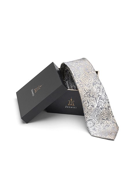 Zenetti silk tie and hank box set Latte