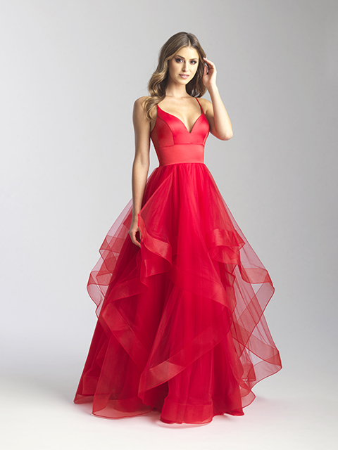 20-328 Madison James Red Special Occasion Gown