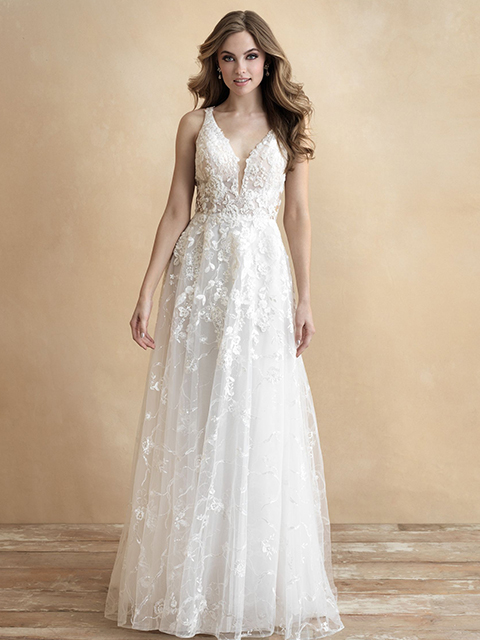 Allure Romance 3305 Soft A-line Silhouette Sleeveless Gown