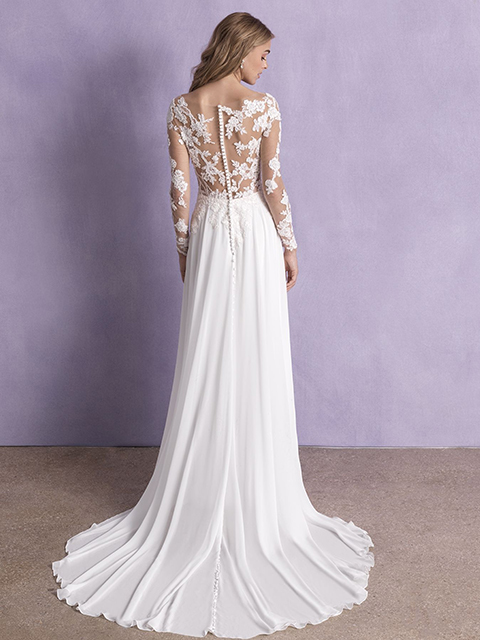 Allure Romance 3353 Delicate Lace Sleeves A-line Gown