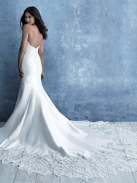 Allure Bridals 9717 Delicate Lace Strapless Wedding Dress