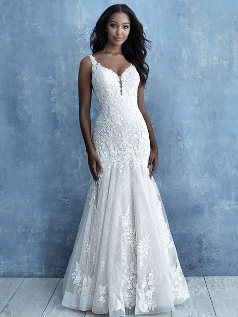 Allure Bridals 9725 Floral Lace Appliques Wedding Dress