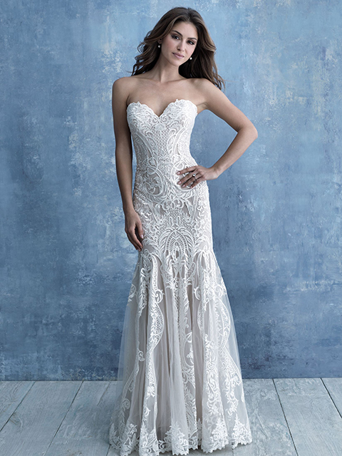 Allure Bridals 9727 Bodice Strapless Sheath Gown