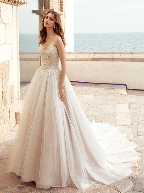 Abella E102 Luca Sparkling Lace Silhouette Wedding Dress