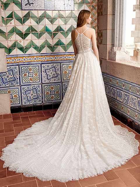 Abella E106 Ingrid Patterned Lace Covers Wedding Dress
