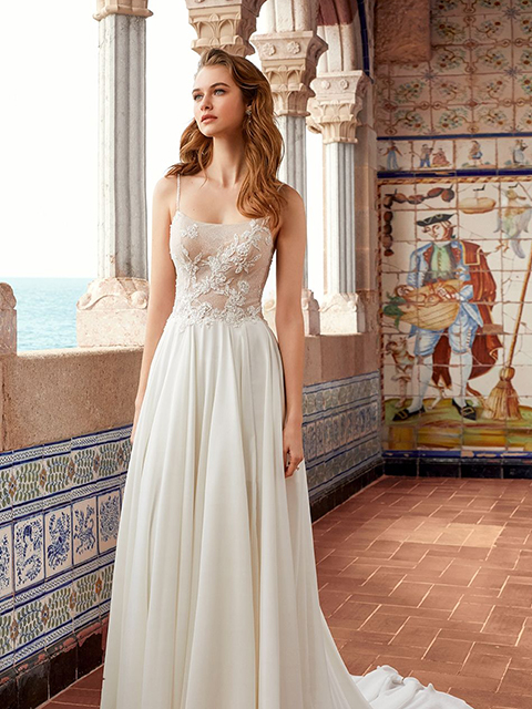 Abella E110 Sophie Chiffon Skirt A-line Wedding Dress