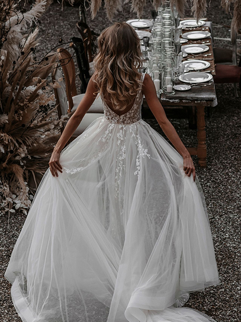 Abella E154 Monia Beading Sheath Wedding Dress