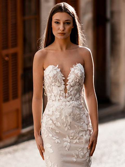Abella E161 Zara Lace Bodice Shimmering Zara Wedding Dress
