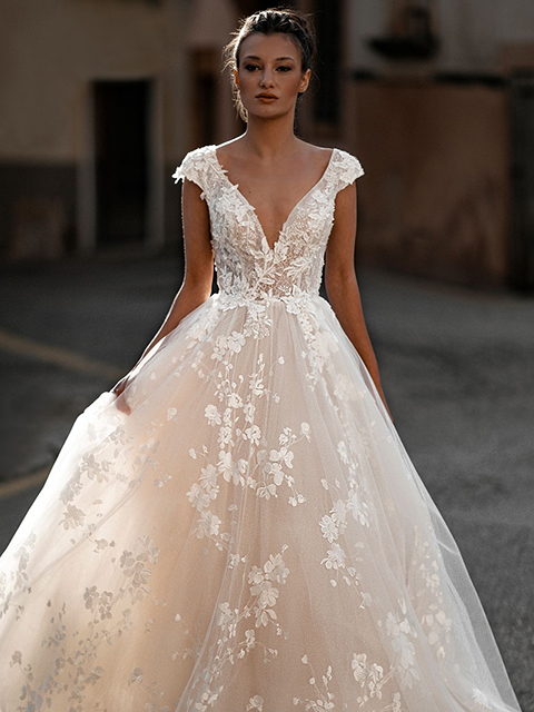Abella E165 Astrid Lace Sleeve Wedding Dress