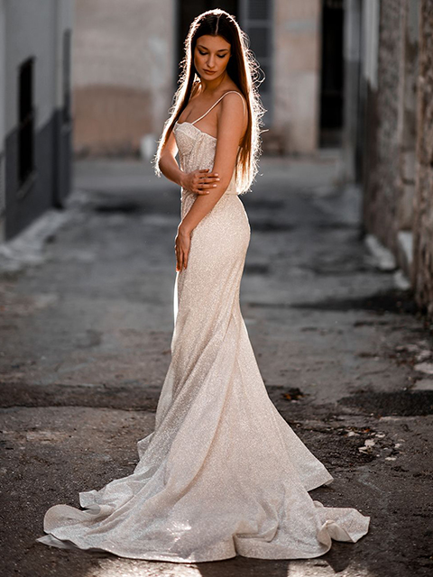 Abella E174 Karina Tulle Chic Overskirt Glitter Wedding Dress