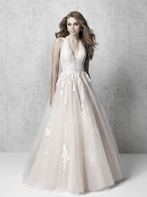 MJ611 Floral Raceback Wedding Dress